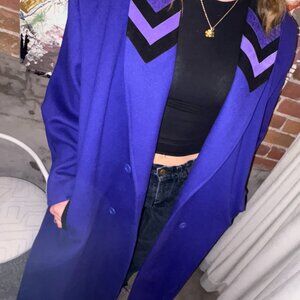 Vintage Yves Venet Purple Chevron Coat 24 1/2